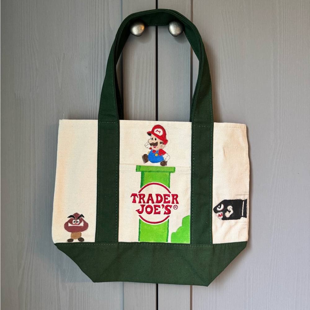 Green and Cream Tote Bag